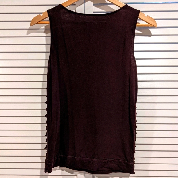 Loft Merlot Ruffle Tank - Picture 2 of 5